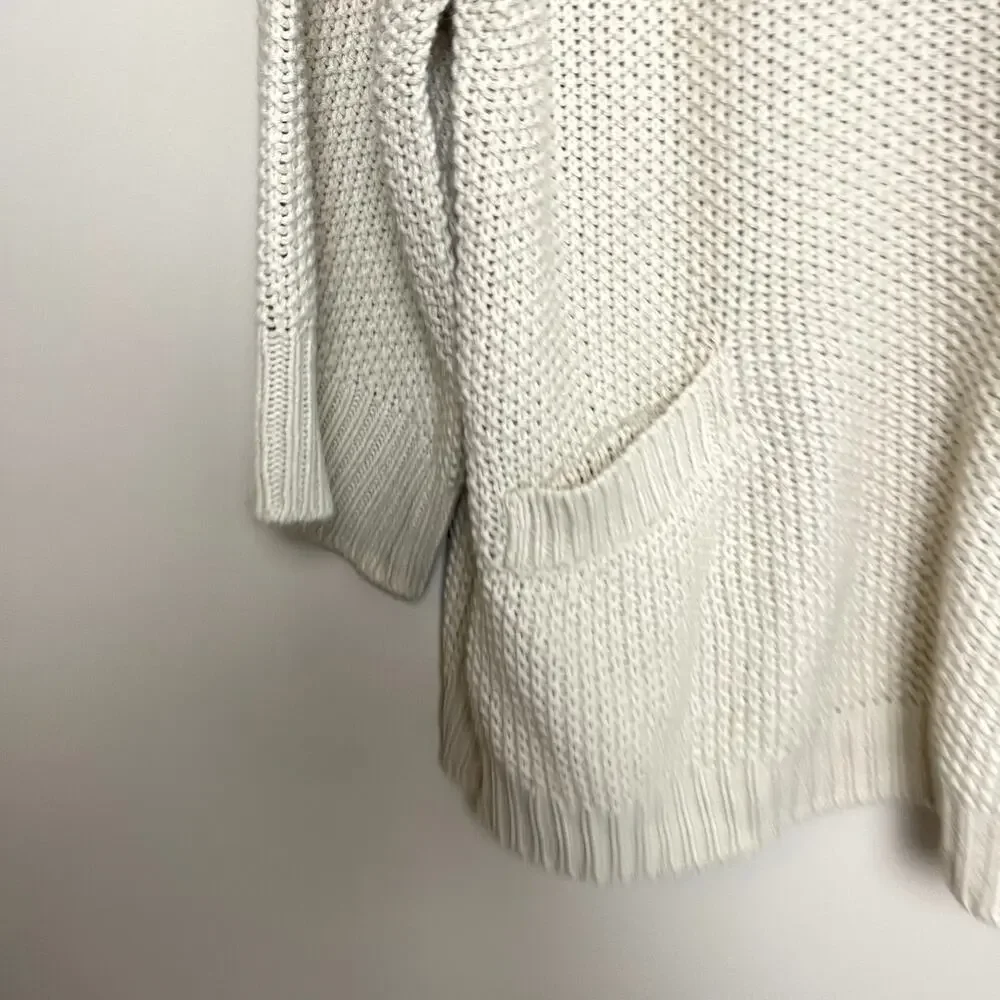 Cliche Wool Blend Knit Cowl Neck Long Lined Cozy Pullover‎ Sweater Stretch Sz M